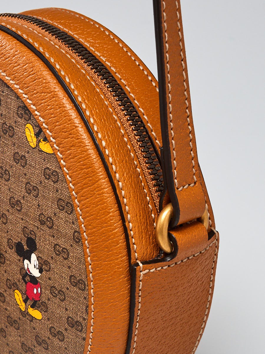AUTHENTIC GUCCI 603938 x Disney Mickey Shoulder Bag Brown GG
