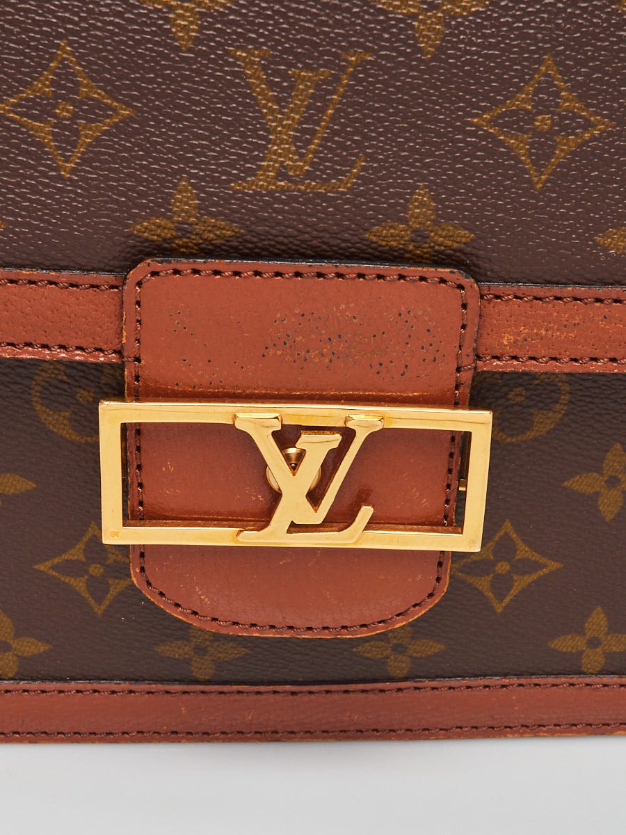 Louis+Vuitton+Sac+Dauphine+Shoulder+Bag+Brown+Leather for sale