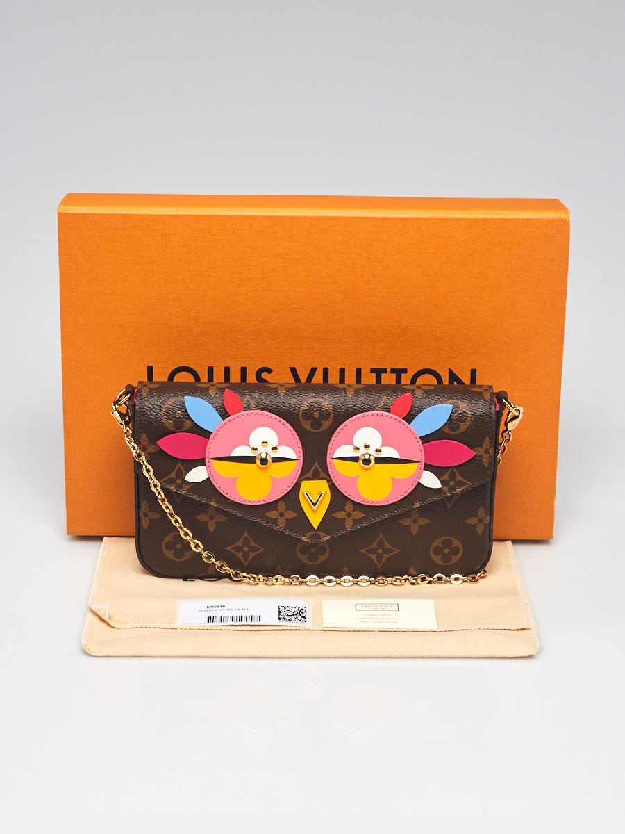 LOUIS VUITTON Monogram Lovely Birds Pochette Felicie Chain Wallet 636904