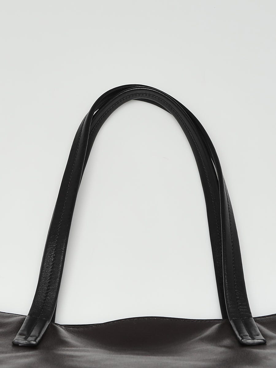 Prada Ebano/Black Soft Calf Leather Shopping Tote Bag BR5109