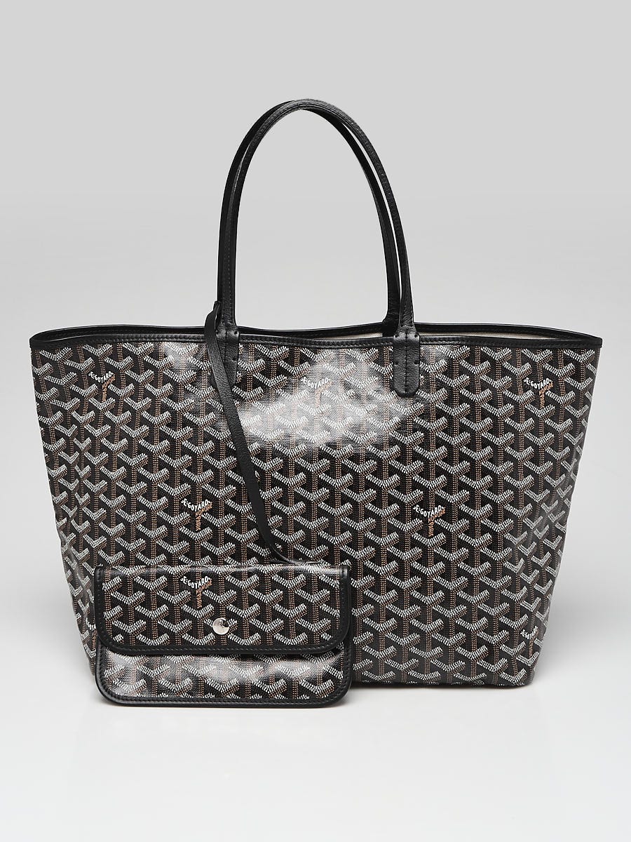【GOYARD】St. Louis PM バッグ Goyard Black Chevron Print Coated Canvas St. Louis PM Tote