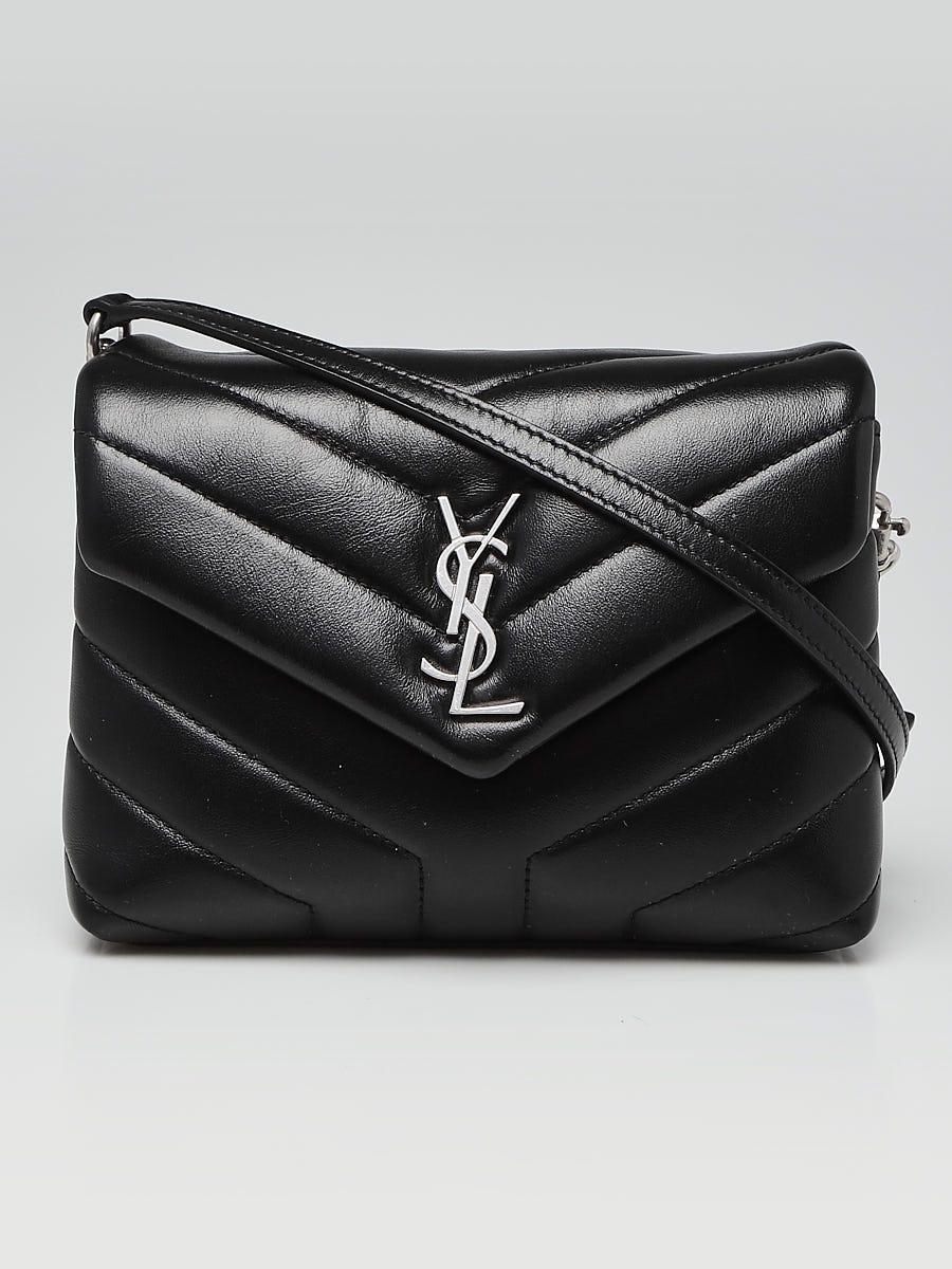 Yves Saint Laurent Black Chevron Quilted Leather Toy LouLou Shoulder Bag -  Yoogi's Closet