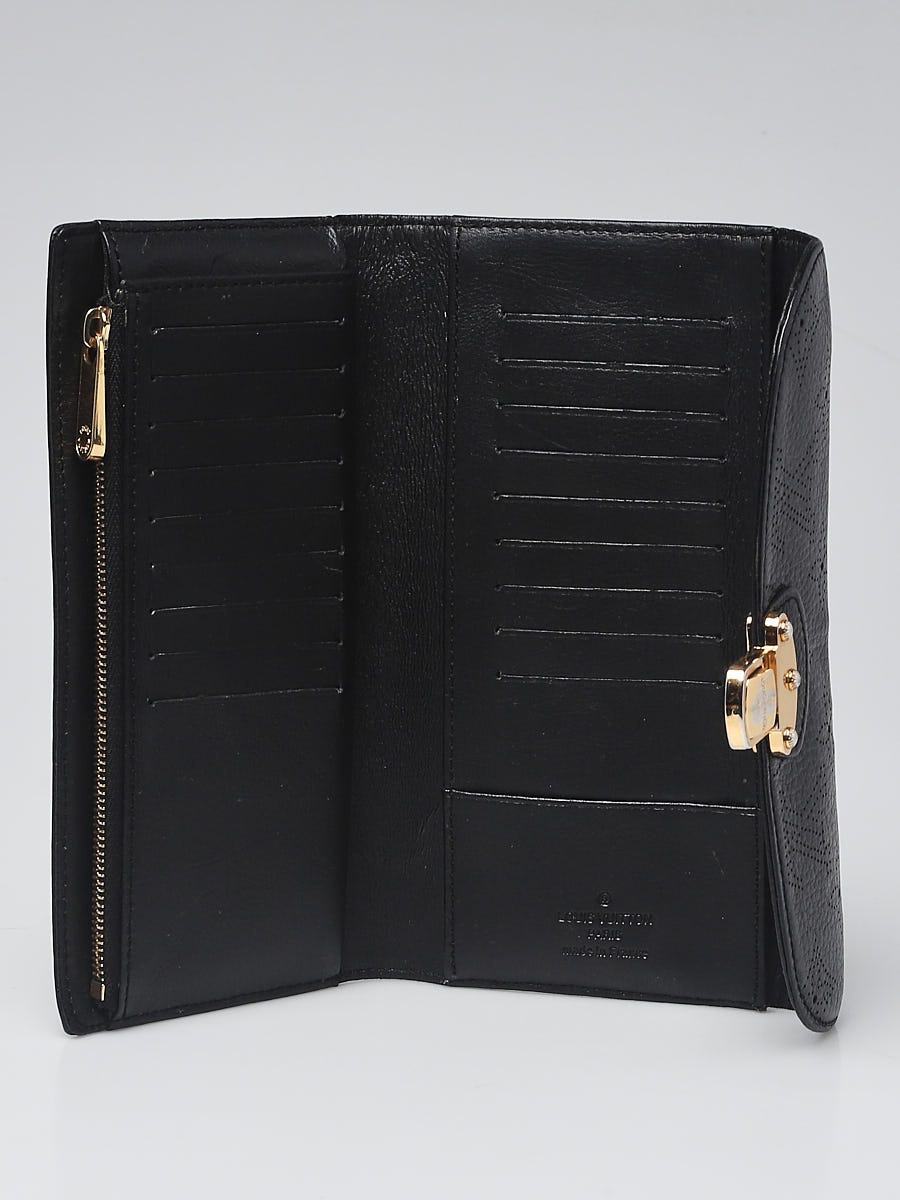 Authenticated Used LOUIS VUITTON Louis Vuitton Mahina Portefeuille Amelia  Noir M95549 Three Fold Long Wallet Black Women's 