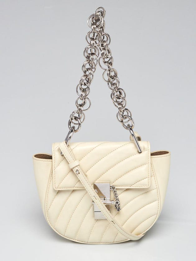 Chloe White Quilted Leather Mini Bijou Bag