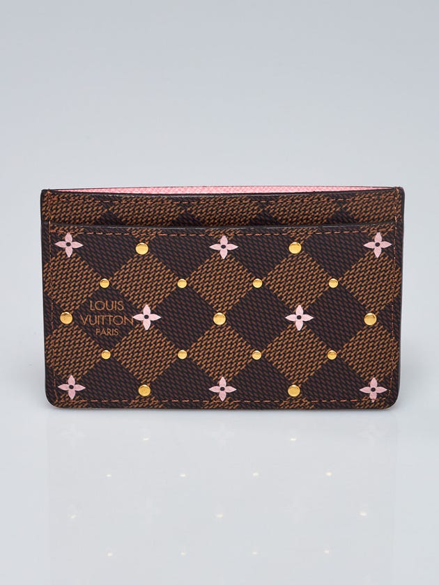 Louis Vuitton Rose Ballerine Damier Canvas Studded Card Case