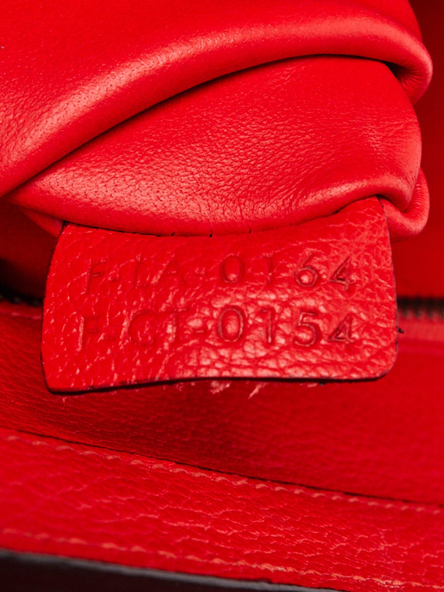 Celine Red Pebbled Leather Micro Luggage Tote Bag | Yoogi's Closet