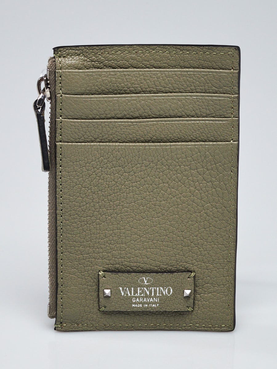 Valentino Grey Leather Card Holder and Money Clip
