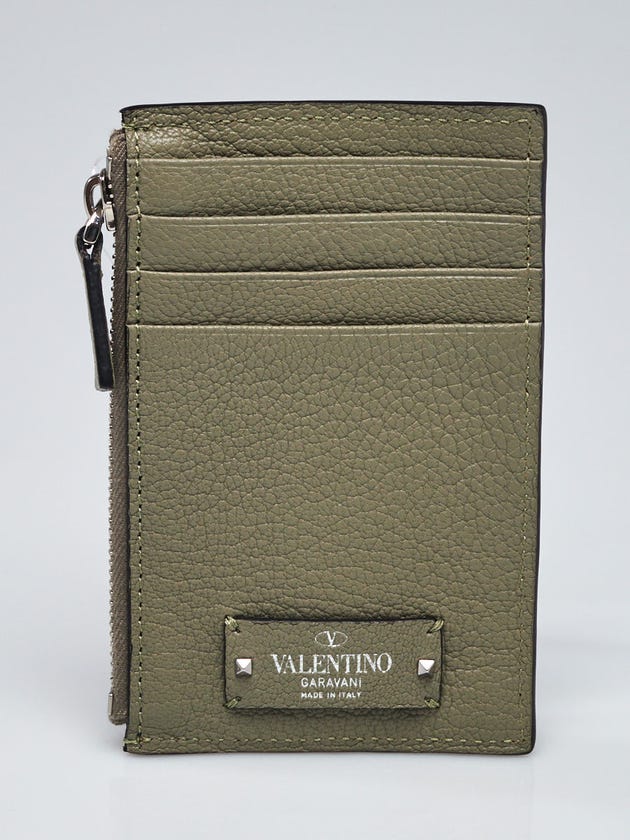 Valentino Grey Leather Card Holder and Money Clip