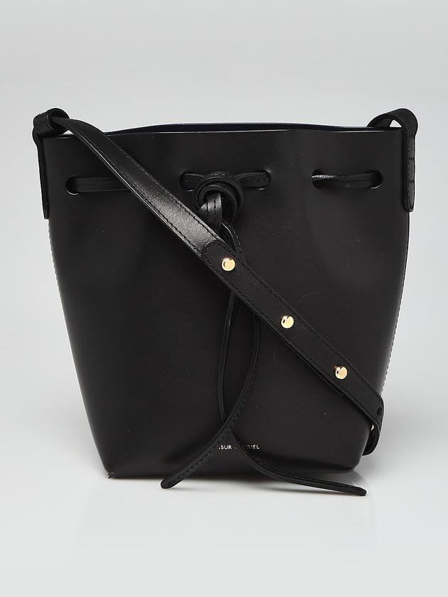 Mansur Gavriel Black/Royal Vegetable Leather Mini Mini Bucket Bag