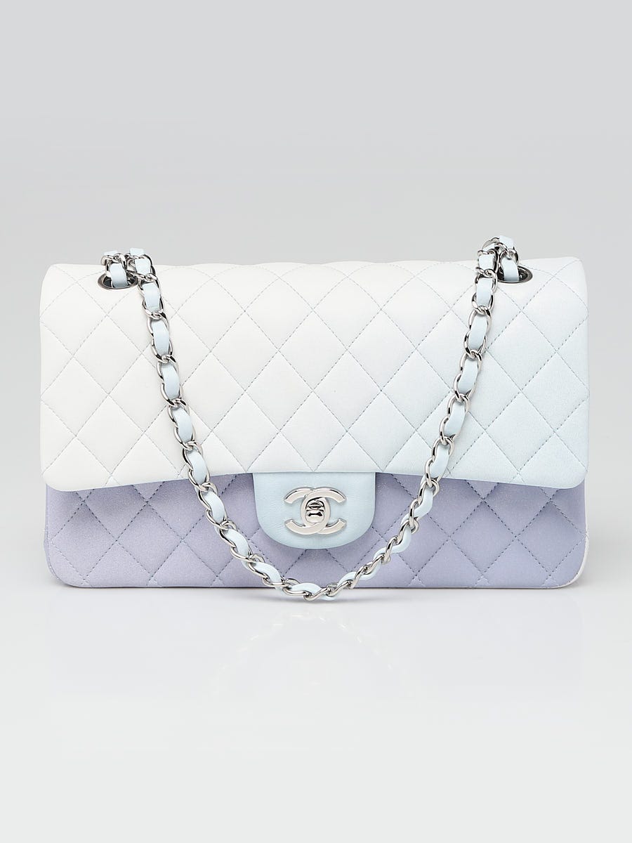 CHANEL Iridescent Calfskin Quilted Medium Double Flap White 768765   FASHIONPHILE