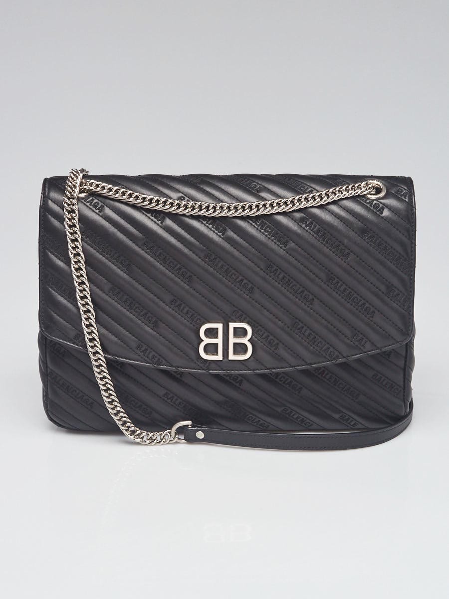 Balenciaga - Authenticated Bb Round Handbag - Leather Black Plain for Women, Never Worn