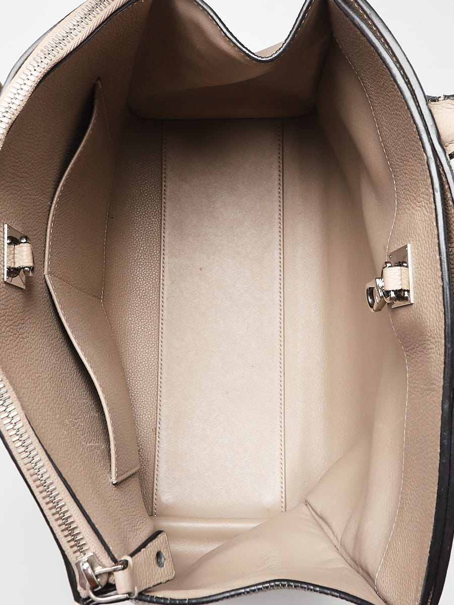 Louis Vuitton Black and Galet Taurillon City Steamer mm Silver Hardware, 2017 (Very Good), Black/Grey/Brown Womens Handbag