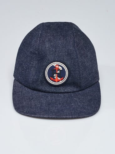 Hermes Indigo Denim Davis Ancre Cap Size 57