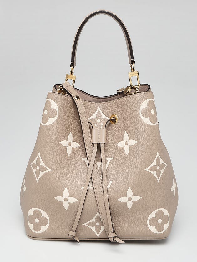 Louis Vuitton Bi-Color Dove/Cream Monogram Empreinte Leather NeoNoe Bag