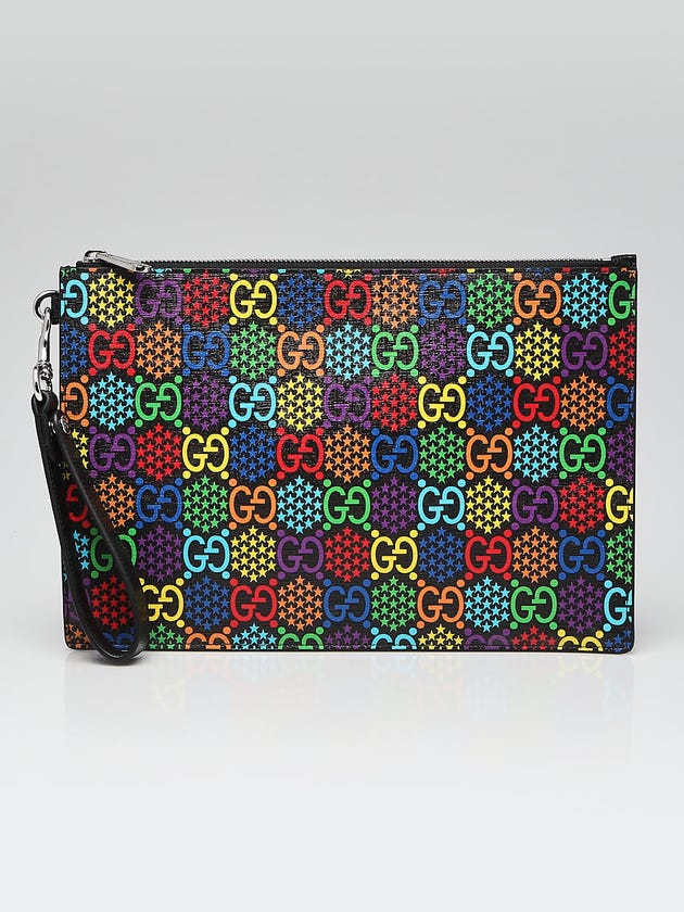 Gucci Multicolor/Black GG Supreme Coated Canvas Psychedelic Wristlet Pouch