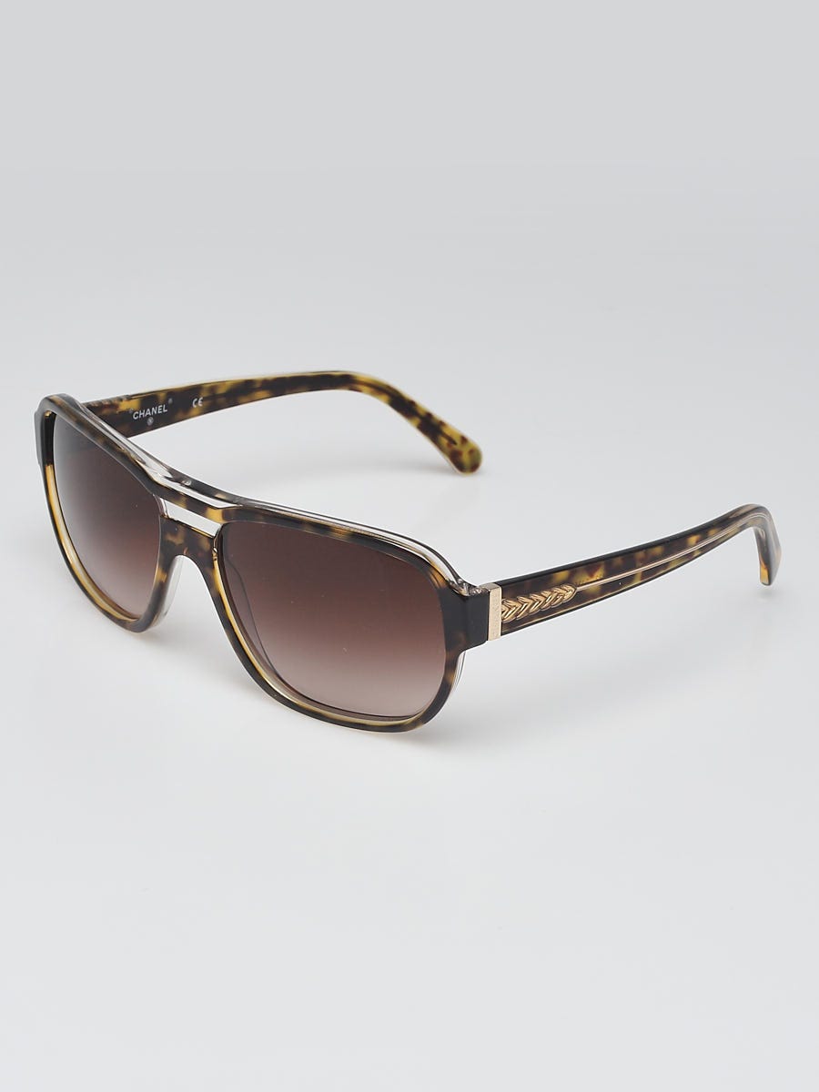Chanel Tortoise Shell Acetate Square Frame Sunglasses-40822 - Yoogi's Closet