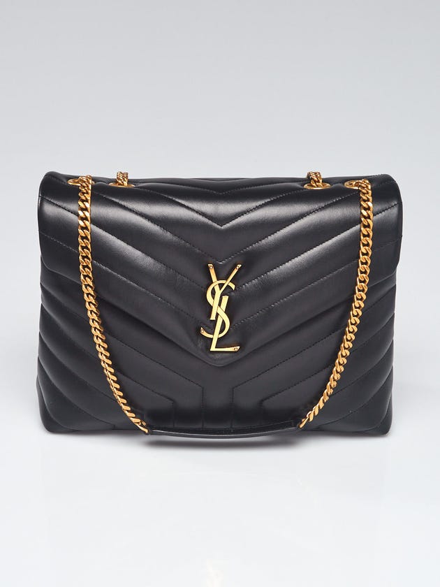 Yves Saint Laurent Black Quilted Leather Medium LouLou Bag