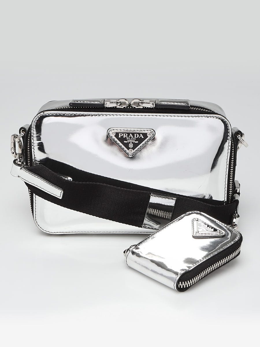 Prada Metallic Silver Brique Belt Bag 2HV070 - Yoogi's Closet