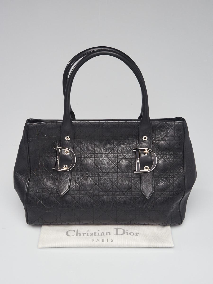 【Dior】Dior black cannage quilt canves★ショルダーバッグ Christian Dior Black Cannage Quilted Lambskin Leather Large