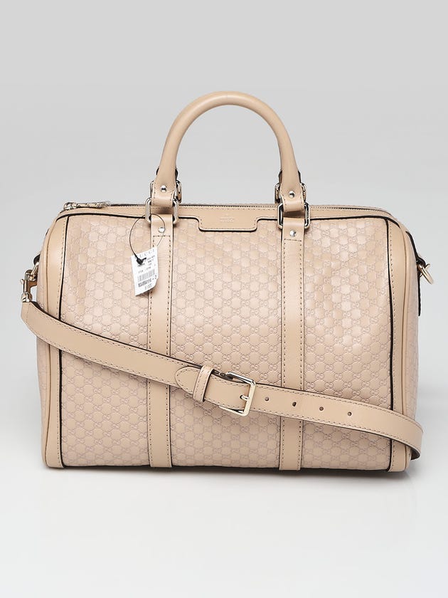Gucci Beige Microguccissima Leather Medium Boston Bag w/Shoulder Strap