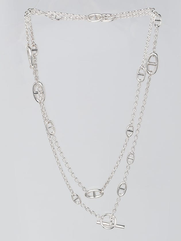 Hermes Sterling Silver Farandole 120 Long Necklace