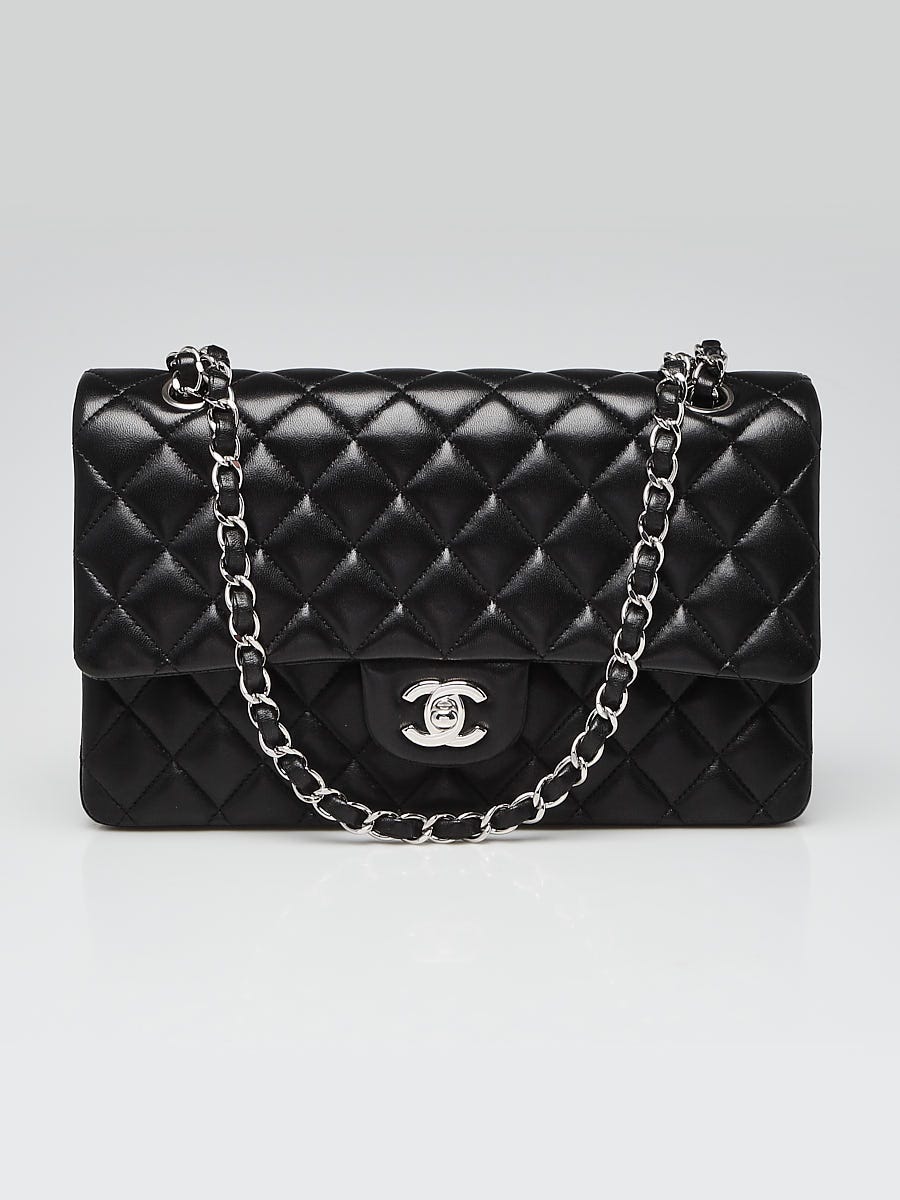 CHANEL Lambskin Quilted Medium Double Flap So Black 1252318