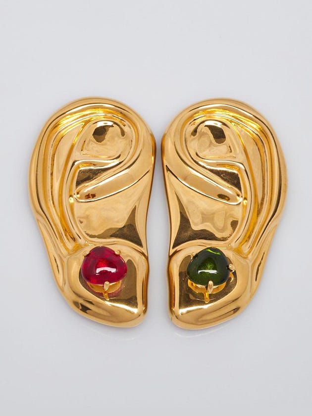 Gucci Goldtone Metal Ears Brooches
