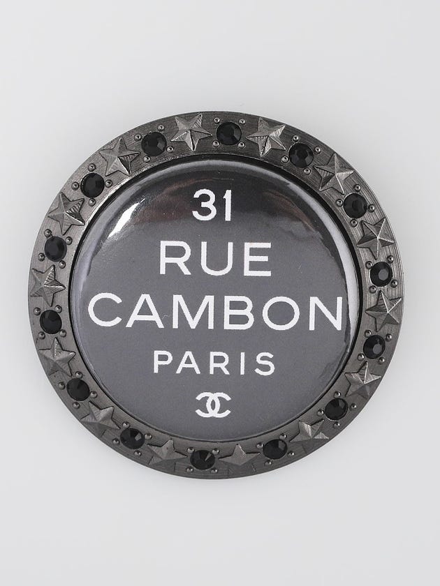 Chanel Grey Resin and Metal 31 Rue Cambon Paris Brooch