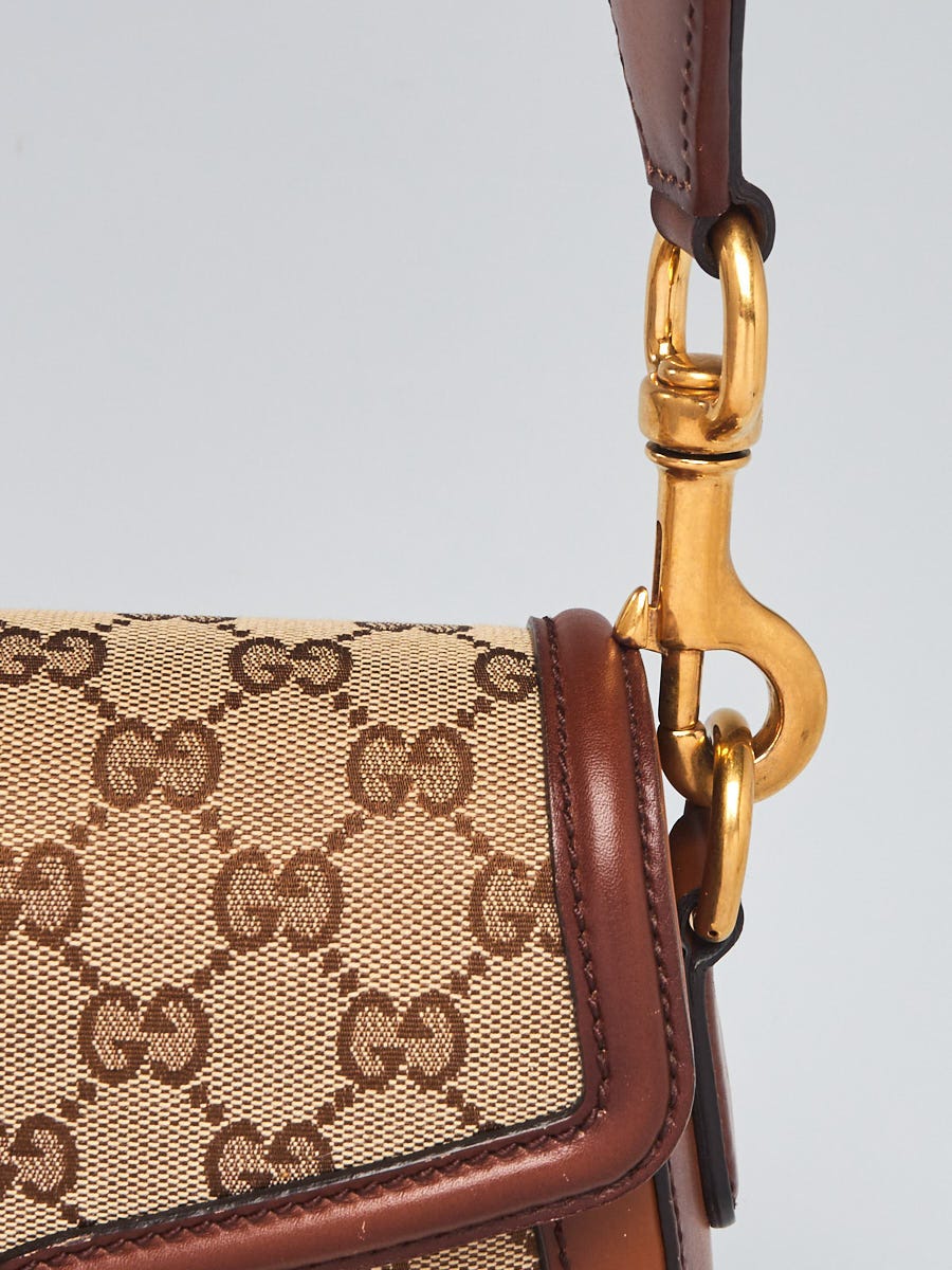 Gucci Beige/Brown GG Canvas and Leather Lady Web Shoulder Bag