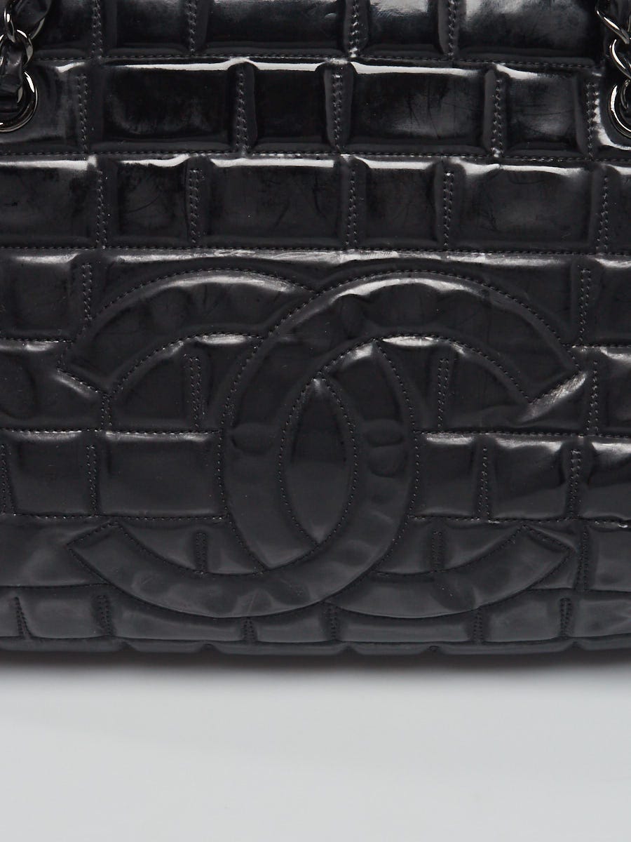 Chanel - Black Leather & Vinyl 3 'CC' Tote Small
