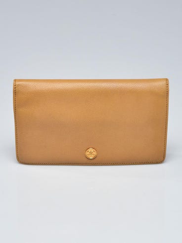 Chanel Beige Caviar Leather L Yen Wallet