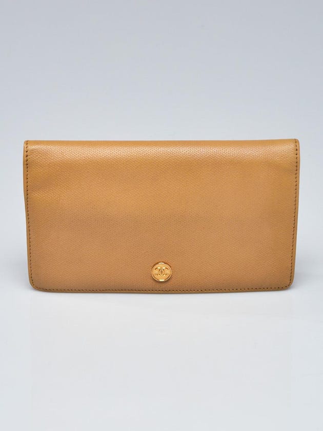Chanel Beige Caviar Leather L Yen Wallet