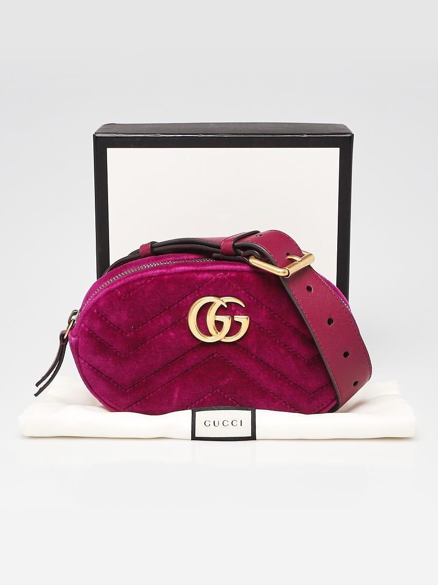 Gucci Red, Burgundy and Beige Monogram Belt Bag/ Waist Pouch For