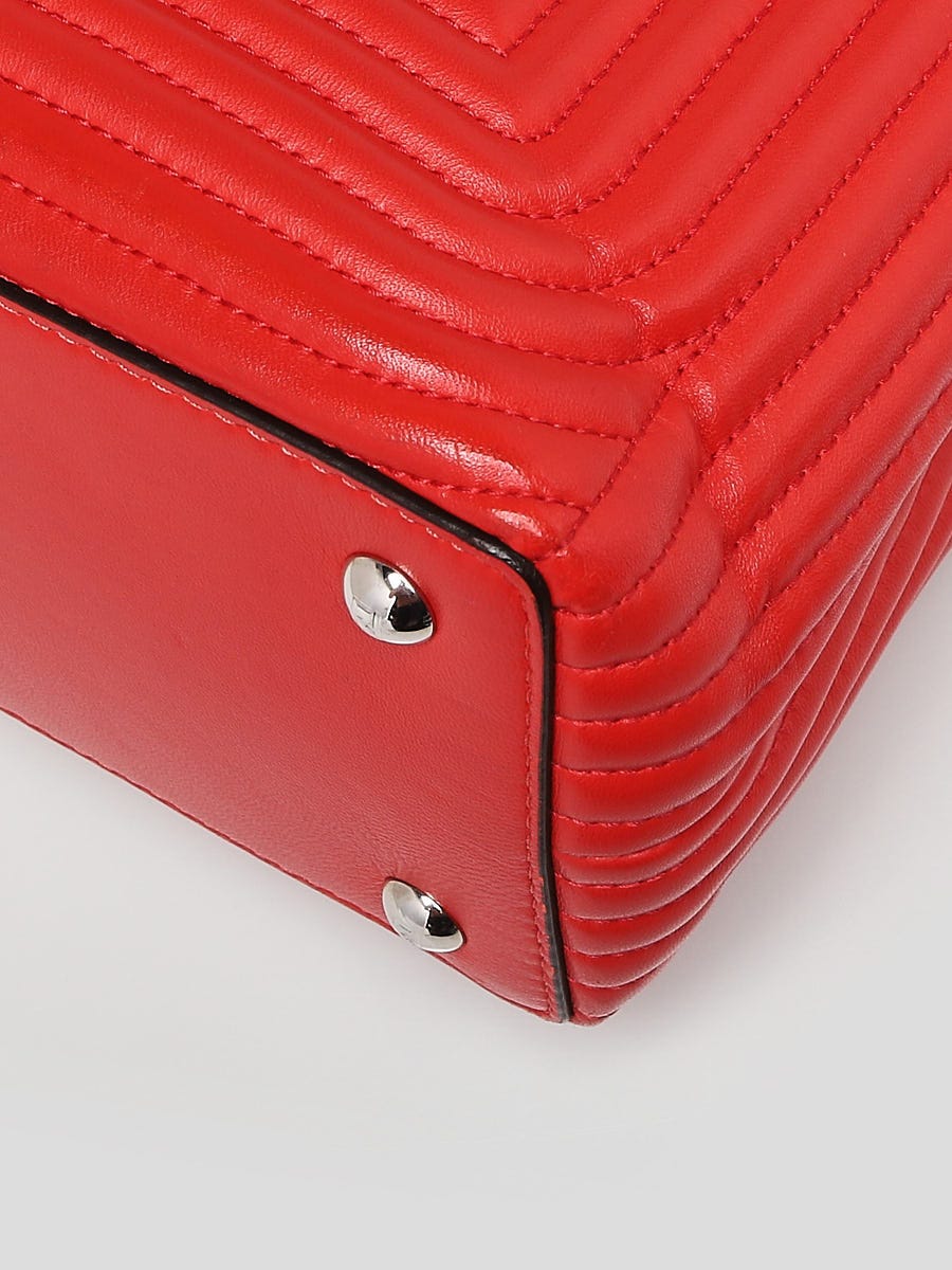 Fendi Red Quilted Lambskin Leather Dotcom Click Small
