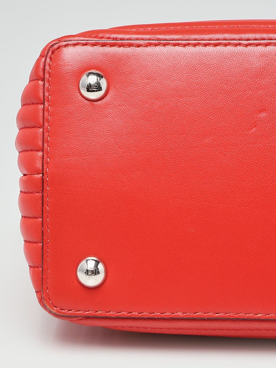 Fendi Red Quilted Lambskin Leather Dotcom Click Small