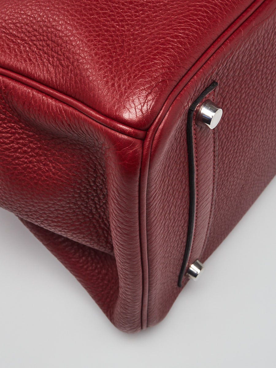 Hermes Rouge H Clemence Leather Birkin Bag