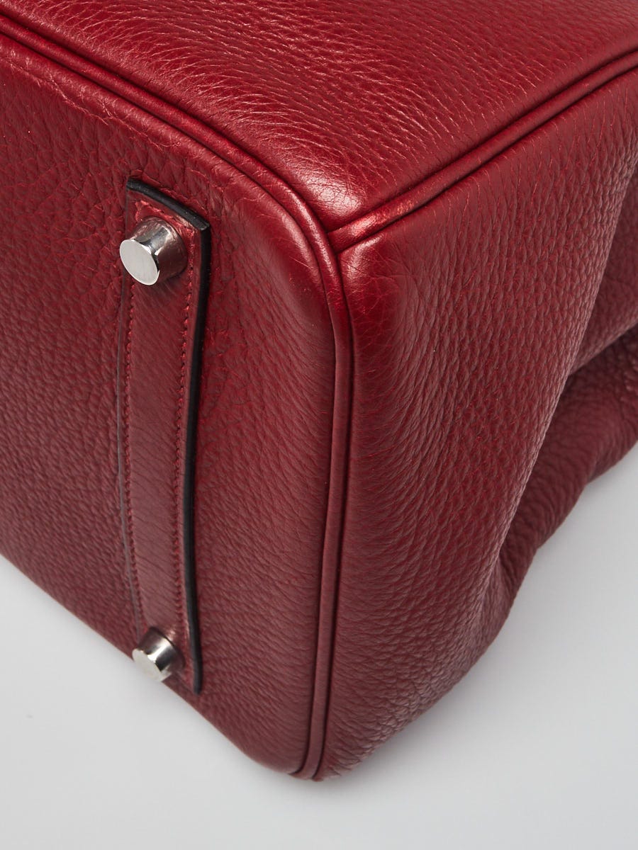 Hermes Rouge Pivoine Craie Clemence Leather Palladium Finished Birkin 30  Bag Hermes