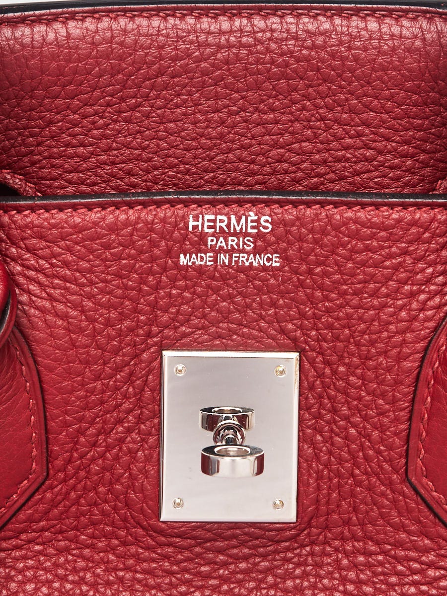 BIRKIN 35 ROUGE GARANCE COLOUR CLEMENCE LEATHER WITH PALLADIUM HARDWARE.  HERMÈS, 2005, Hermès Handbags, Jewellery