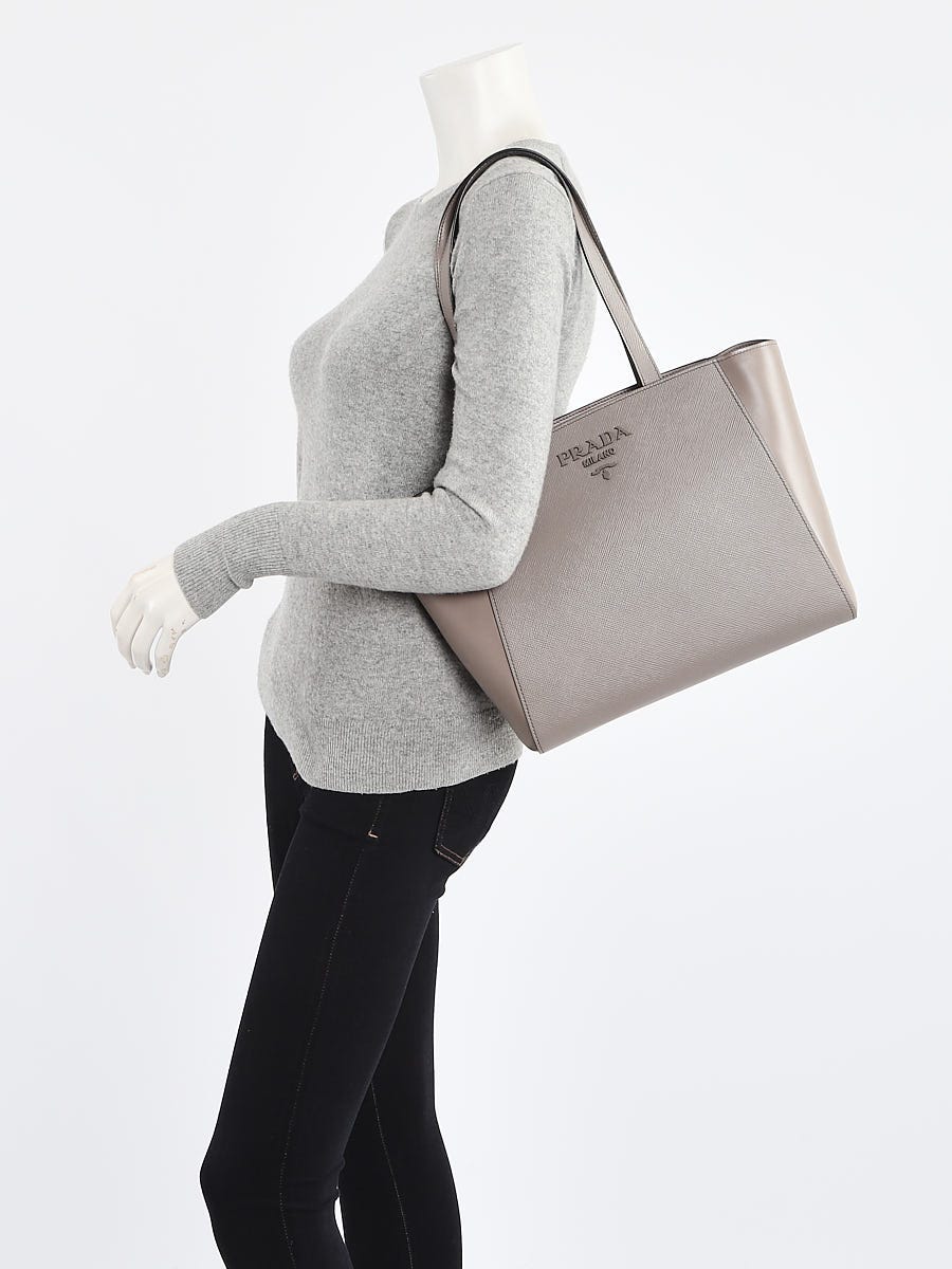 Prada, Bags, Small Saffiano Leather Prada Monochrome Bag In Slate Gray