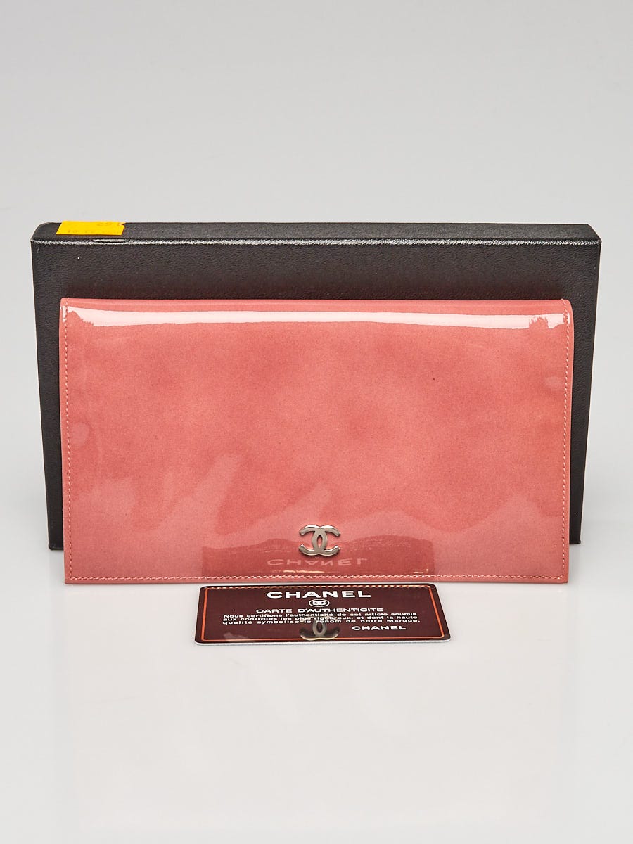 Chanel Pink Patent Leather CC L Yen Wallet