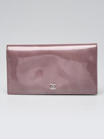 Chanel Light Purple Patent Leather CC L Yen Wallet