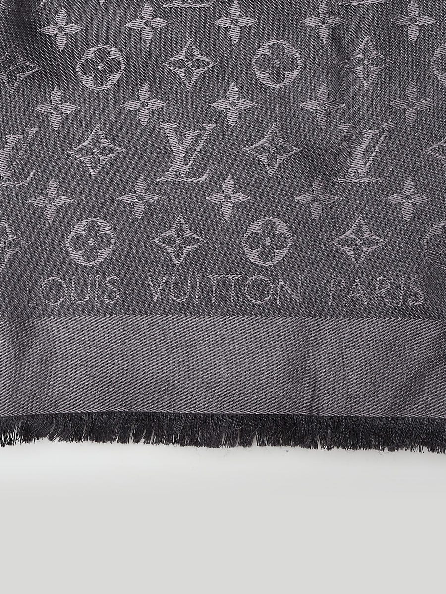 Louis Vuitton Grey Monogram Silk/Wool Pois Shawl Scarf - Yoogi's