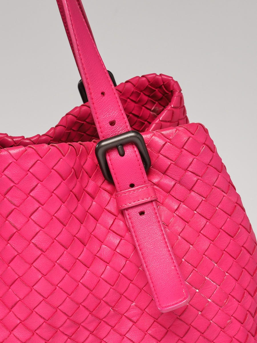 最終値下げ！BOTTEGA VENETA ナイロン編み込みトートバッグ ピンク
