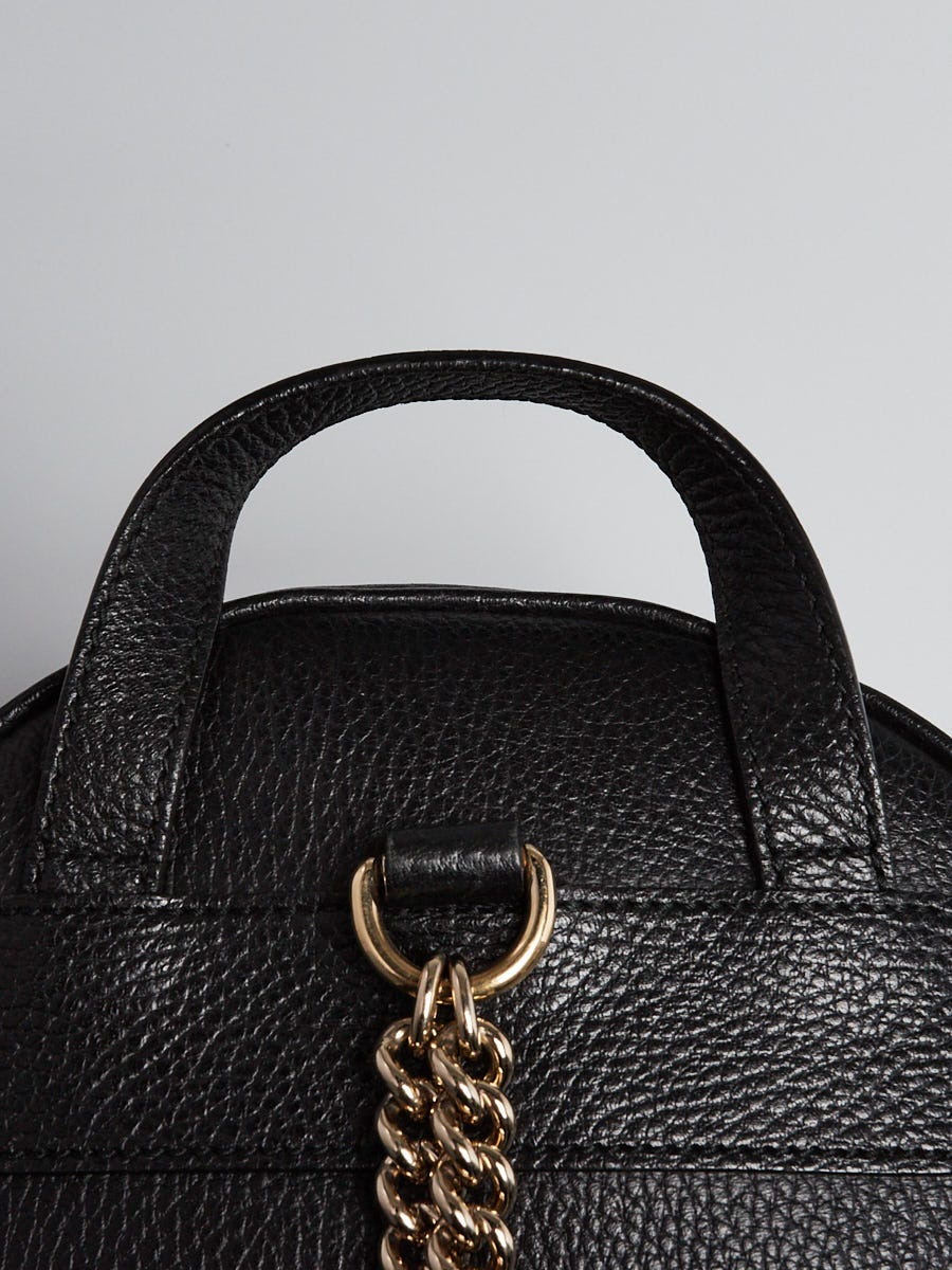 Gucci Pebbled Calfskin Soho Chain Backpack Black – Sacdelux