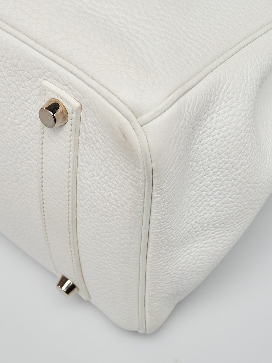Hermes Birkin 35 Blanc White Clemence Palladium Hardware #M