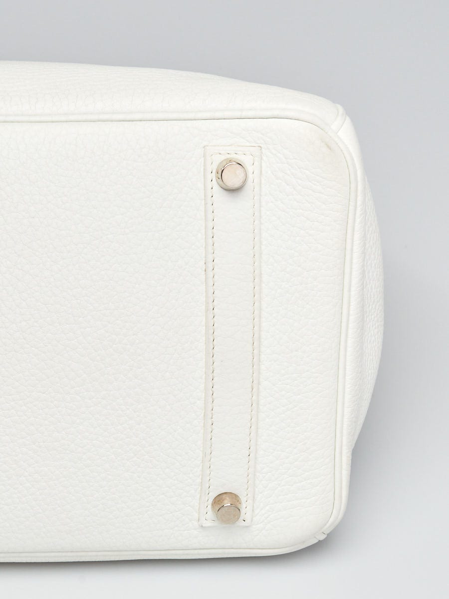 Hermes 35cm Bi-Color Sanguine/White Clemence Leather Palladium Plated  Birkin Bag - Yoogi's Closet