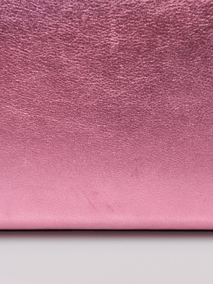 Yves Saint Laurent Metallic Pink Leather Small Kate Bag - Yoogi's Closet