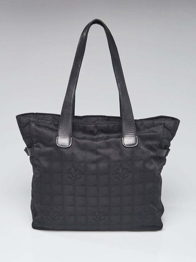 Chanel Black Nylon CC Logo Travel Line Tote Bag