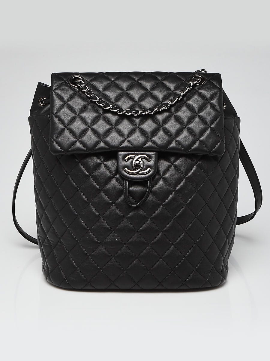 Chanel Black Quilted Patent Leather Backpack Bag - Yoogi's Closet