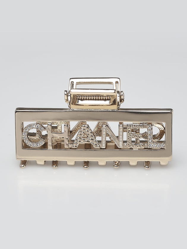 Chanel Goldtone Metal and Crystal CHANEL Hair Clip